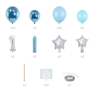 Ballon-Set Zahl 1 - Boyish - Bouquet (DIY)