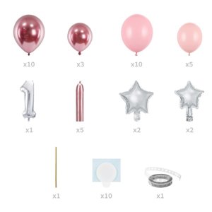 Ballon-Set Zahl 1 - Girlish - Bouquet (DIY)