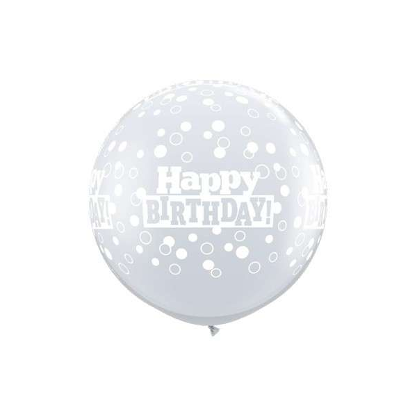 Latexballon - Motiv Happy Birthday Confetti Dots - XXL /...