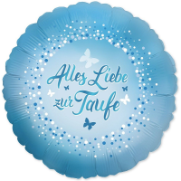 Folienballon - Motiv Alles Liebe zur Taufe blau - S - 46 cm/0,02 m³