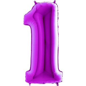 Ballon Zahl 1 Purple - XXXL/Folie - 102cm/0,09m³