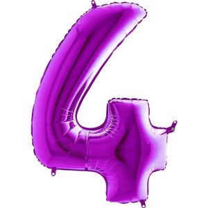 Ballon Zahl 4 Purple - XXXL/Folie - 102cm/0,09m³