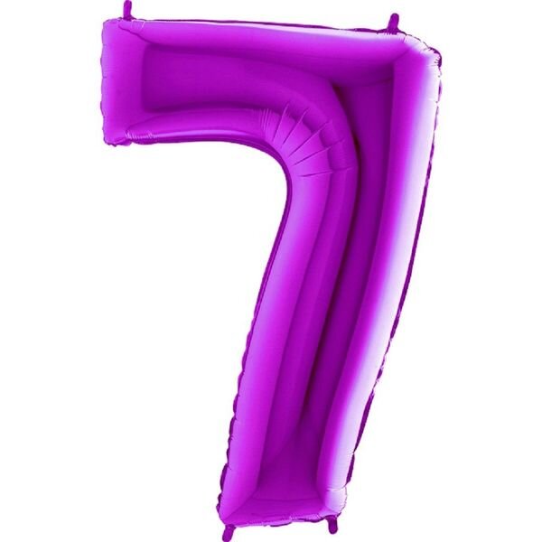 Folienballon - Zahl 7 Purple - XXXL - 102 cm / 0,09 m&sup3;