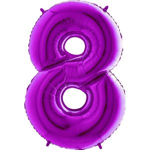 Ballon Zahl 8 Purple - XXXL/Folie - 102cm/0,09m³