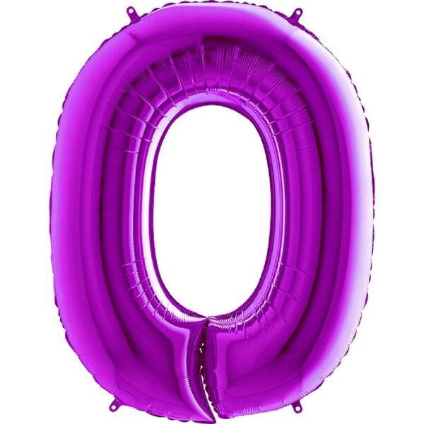 Folienballon - Zahl 0 Purple - XXXL - 102 cm / 0,09 m&sup3;