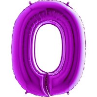 Folienballon - Zahl 0 Purple - XXXL - 102cm/0,09m³