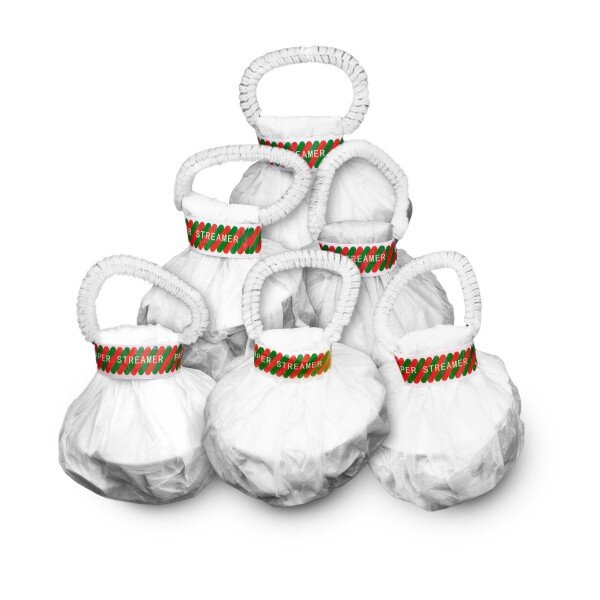 Luftschlangen-Set - Wurfluftschlangen wei&szlig; (6)