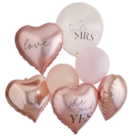 Ballon-Set - Roségold & Pink (7) (Latex/Folie)
