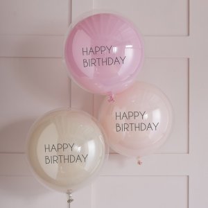 Ballon-Set Happy Birthday Doible Stuff Pink (3 x 45,7cm)