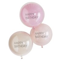 Ballon-Set Happy Birthday Doible Stuff Pink (3 x 45,7cm)