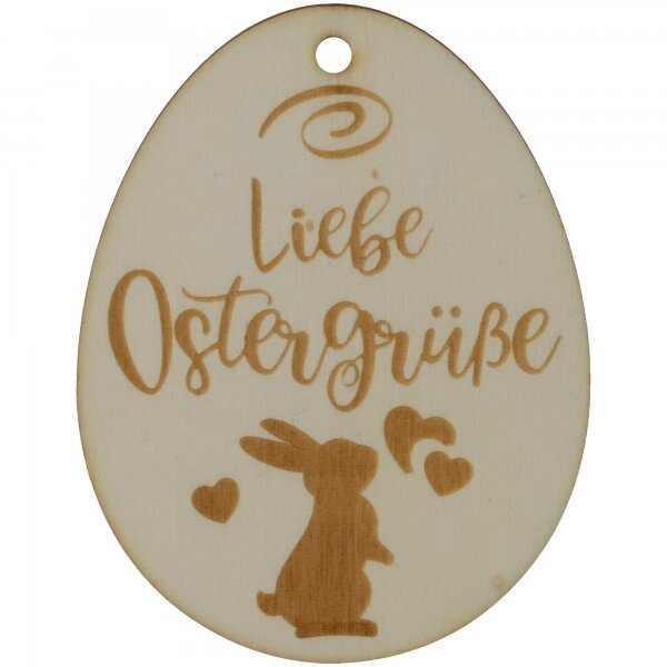 Anhänger - Liebe Ostergrüße Holz - 8 cm x 6 cm