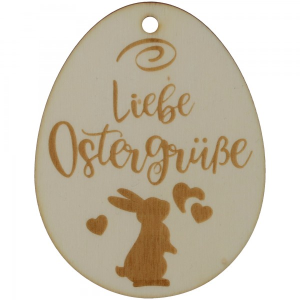Anhänger - Liebe Ostergrüße Holz - 8 cm x...