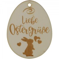 Anhänger - Liebe Ostergrüße Holz - 8 cm x 6 cm