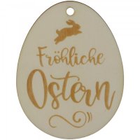 Anhänger "Fröhliche Ostern" Holz 8cm x6cm