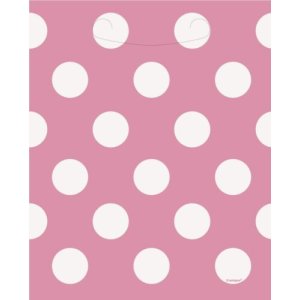 Partytüten rosa mit weißen Punkten (8)