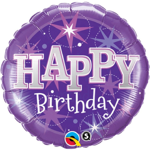 Ballonstrauß - Happy Birthday Purple
