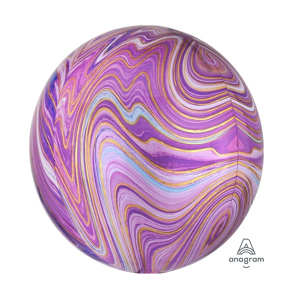 Folienballon Purple Marblez 3D - XL - 40cm/0,06m³