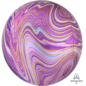 Folienballon Purple Marblez 3D - XL - 40cm/0,06m³