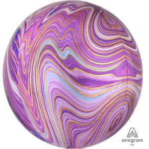 Folienballon - Purple Marblez 3D - XL - 40 cm / 0,06 m&sup3;