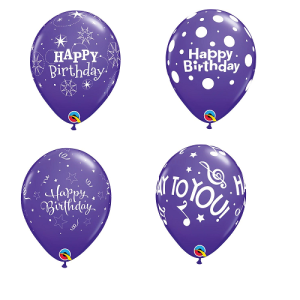 Motivballon Happy Birthday - Lila