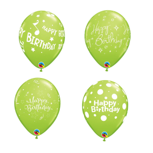 Motivballon Happy Birthday - Limonengrün