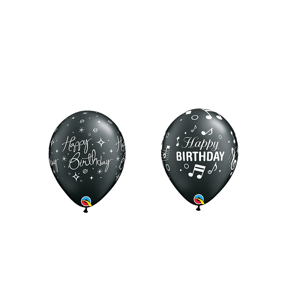 Latexballon - Motiv Happy Birthday - Schwarz - S/Latex -...