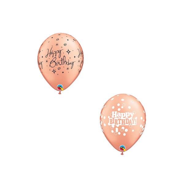 Latexballon - Motiv Happy Birthday - Rosegold - S/Latex -...