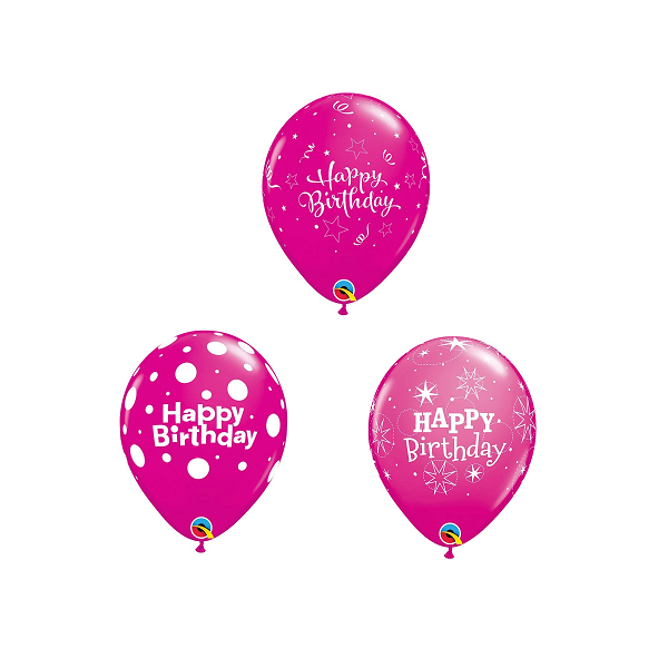 Latexballon - Motiv Happy Birthday - Pink - S/Latex - 28 cm/0,02 m³