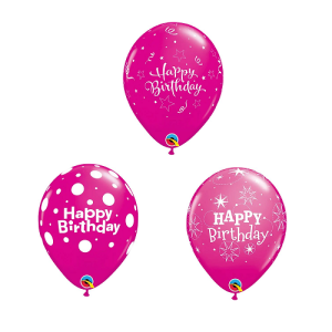 Motivballon Happy Birthday - Pink - S/Latex - 28 cm/0,02...