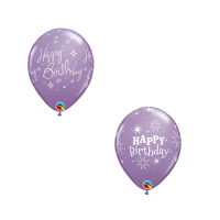 Latexballon - Motiv Happy Birthday - Flieder - S/Latex - 28 cm/0,02 m³