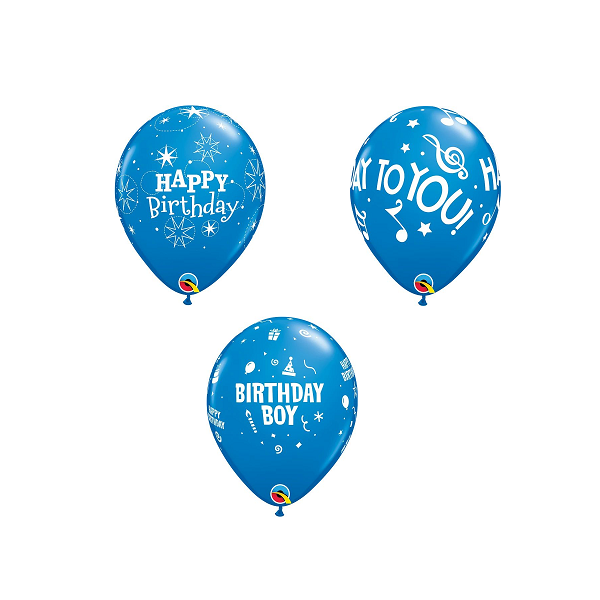 Latexballon - Motiv Happy Birthday - Blau - S/Latex - 28...