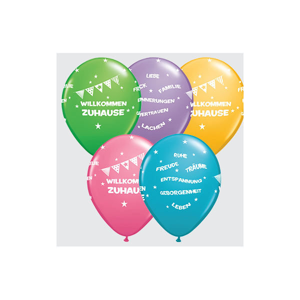 Latexballon - Motiv Willkommen zu Hause - S - 28 cm /...
