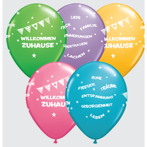 Latexballon - Motiv Willkommen zu Hause - S - 28 cm /...