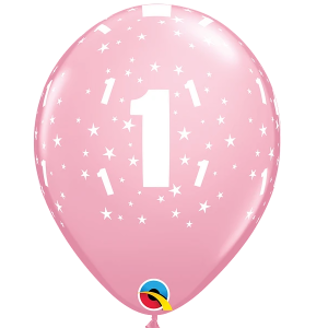 Latexballon - Motiv Zahl 1 rosa