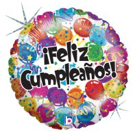 Ballon Feliz Cumpleanos Holographic - 46 cm - 0,02 m&sup3;