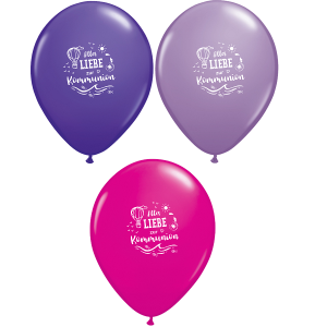 Latexballon - Motiv Alles Gute zur Kommunion - pink -...