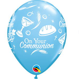 Latexballon - Motiv On Your Communion - hellblau