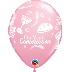 Latexballon - Motiv On Your Communion - rosa