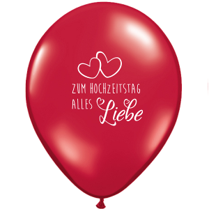 Latexballon - Motiv Zum Hochzeitstag alles Liebe - rot