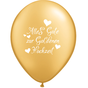Motivballon Alles Gute zur Golden Hochzeit -  S/Latex -...