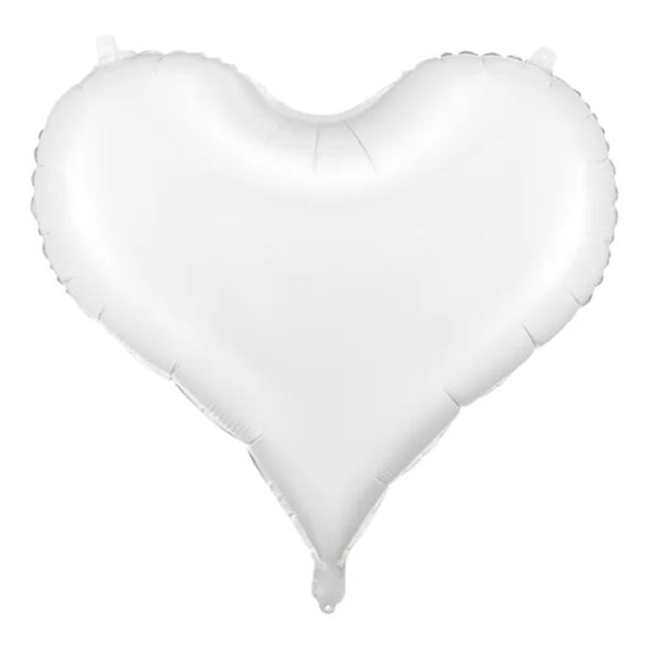 Folienballon Herz Weiß - XXL - 75 cm/0,06 m³