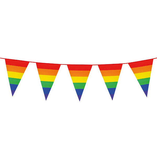 Wimpelkette - Regenbogen, 8 m (PE)