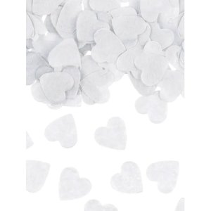 Papier-Konfetti Weiß Herzen - 15 g/1,5 cm