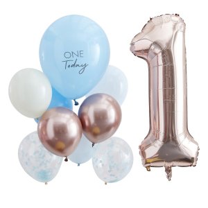 Today Balloon Bundle - Blue and Rosegold 1