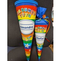 Schult&uuml;te - DIE BUNTE T&Uuml;TE - (35/50/70 cm) - incl Text