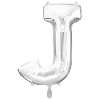 Folienballon Buchstabe J - Silber - XXL - 100cm/0,07m³