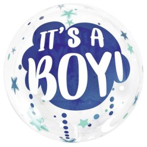Single Crystal Clear Ballon - Motiv It`s a boy -...