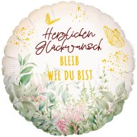 Folienballon - Motiv Herzlichen Glückwunsch Bleib wie du bist - S - 45cm/0,03m³