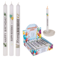 Stabkerze Happy Birthday 25cm