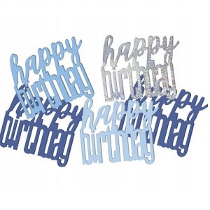 Konfetti Happy Birthday  Blau/Silber/Hellblau 14g